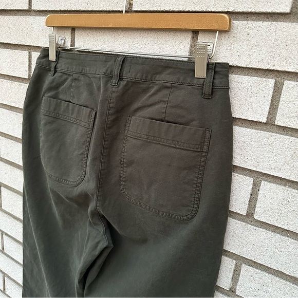 Eileen Fisher Organic Cotton Hemp Tapered Pant Seaweed Green - Picture 8 of 13